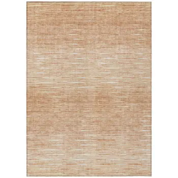 10' X 14' Salmon And Ivory Abstract Washable Indoor Outdoor Area Rug