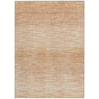 10' X 14' Salmon And Ivory Abstract Washable Indoor Outdoor Area Rug
