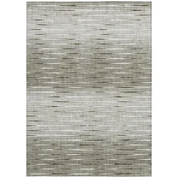 3' X 5' Taupe And Beige Abstract Washable Indoor Outdoor Area Rug