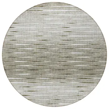 8' Taupe And Beige Round Abstract Washable Indoor Outdoor Area Rug