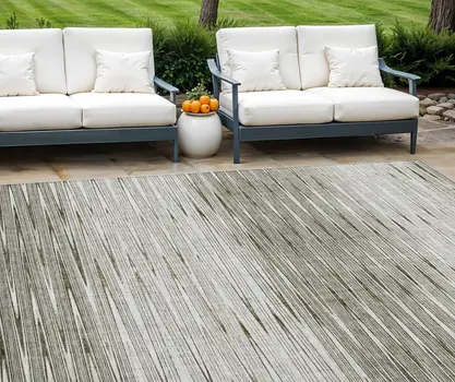 10' X 14' Taupe And Beige Abstract Washable Indoor Outdoor Area Rug