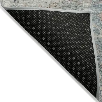 9' X 12' Green Blue And Gray Oriental Washable Indoor Outdoor Area Rug