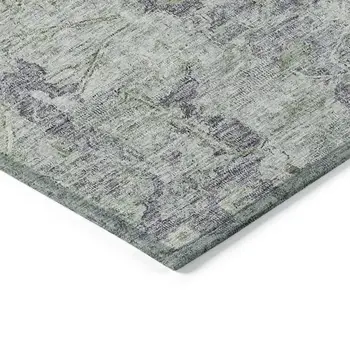 3' X 5' Plum Purple And Olive Green Oriental Washable Indoor Outdoor Area Rug