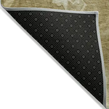 3' X 5' Brown Beige And Ivory Abstract Washable Indoor Outdoor Area Rug