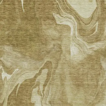 5' X 8' Brown Beige And Ivory Abstract Washable Indoor Outdoor Area Rug