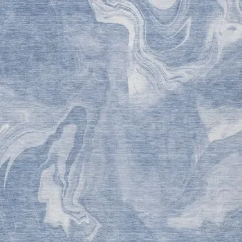 5' X 8' Blue And Sky Blue Abstract Washable Indoor Outdoor Area Rug