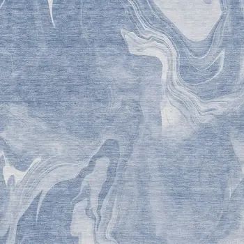 8' X 10' Blue And Sky Blue Abstract Washable Indoor Outdoor Area Rug
