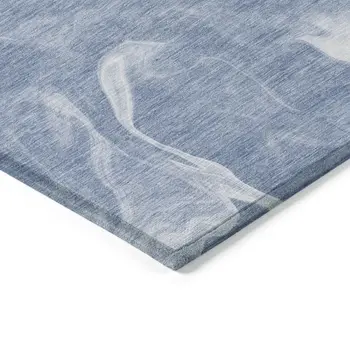 10' X 14' Blue And Sky Blue Abstract Washable Indoor Outdoor Area Rug