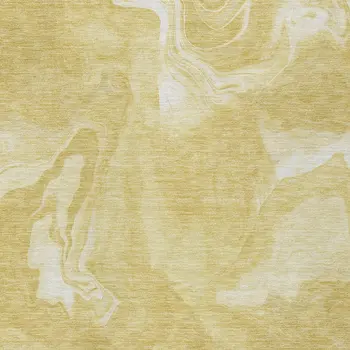 5' X 8' Gold Wheat And Ivory Abstract Washable Indoor Outdoor Area Rug