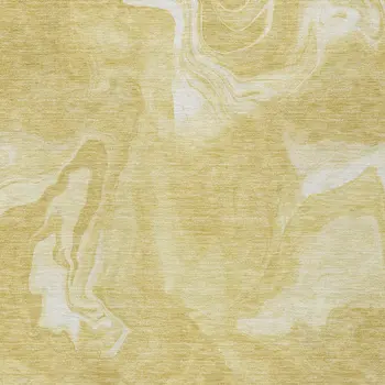 8' X 10' Gold Wheat And Ivory Abstract Washable Indoor Outdoor Area Rug
