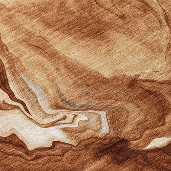 5' X 8' Orange Copper And Ivory Abstract Washable Indoor Outdoor Area Rug