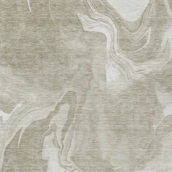 5' X 8' Taupe And Beige Abstract Washable Indoor Outdoor Area Rug