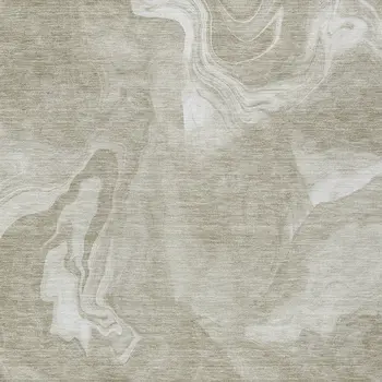 8' X 10' Taupe And Beige Abstract Washable Indoor Outdoor Area Rug