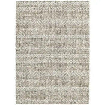 3' X 5' Beige And Ivory Southwestern Washable Indoor Outdoor Area Rug