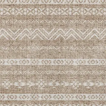 10' X 14' Brown And Beige Southwestern Washable Indoor Outdoor Area Rug