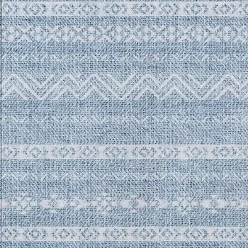3' X 5' Blue And Denim Blue Southwestern Washable Indoor Outdoor Area Rug