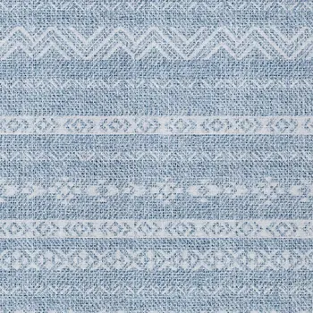 9' X 12' Blue And Denim Blue Southwestern Washable Indoor Outdoor Area Rug