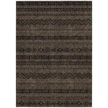 3' X 5' Chocolate And Brown Southwestern Washable Indoor Outdoor Area Rug