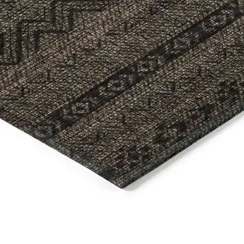 8' X 10' Chocolate And Brown Southwestern Washable Indoor Outdoor Area Rug