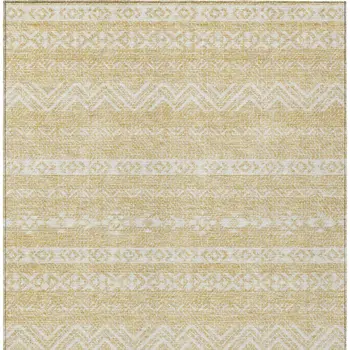 8' X 10' Gold And Beige Southwestern Washable Indoor Outdoor Area Rug