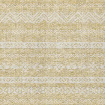 8' X 10' Gold And Beige Southwestern Washable Indoor Outdoor Area Rug