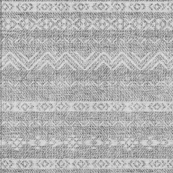 5' X 8' Gray And Silver Southwestern Washable Indoor Outdoor Area Rug
