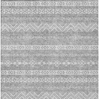 9' X 12' Gray And Silver Southwestern Washable Indoor Outdoor Area Rug