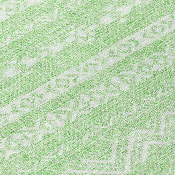 8' Lime Green And Green Round Southwestern Washable Indoor Outdoor Area Rug
