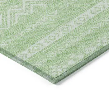 8' X 10' Lime Green And Green Southwestern Washable Indoor Outdoor Area Rug