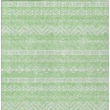 8' X 10' Lime Green And Green Southwestern Washable Indoor Outdoor Area Rug
