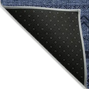 3' X 5' Navy Blue Southwestern Washable Indoor Outdoor Area Rug