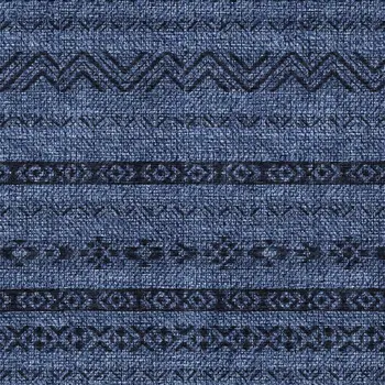 8' X 10' Navy Blue Southwestern Washable Indoor Outdoor Area Rug