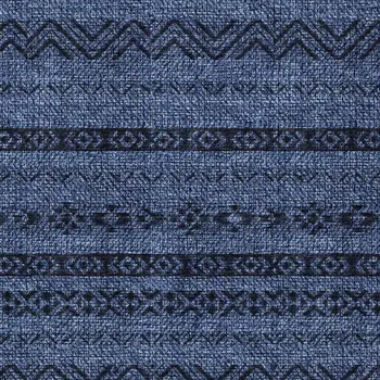 9' X 12' Navy Blue Southwestern Washable Indoor Outdoor Area Rug