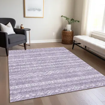 3' X 5' Purple And Lavender Southwestern Washable Indoor Outdoor Area Rug