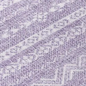 8' Purple And Lavender Round Southwestern Washable Indoor Outdoor Area Rug