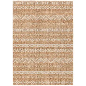 3' X 5' Terra Cotta And Beige Southwestern Washable Indoor Outdoor Area Rug