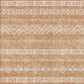 3' X 5' Terra Cotta And Beige Southwestern Washable Indoor Outdoor Area Rug