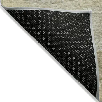 9' X 12' Beige Taupe And Tan Abstract Washable Indoor Outdoor Area Rug