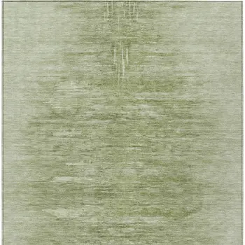 8' X 10' Artichoke Green And Fern Green Abstract Washable Indoor Outdoor Area Rug