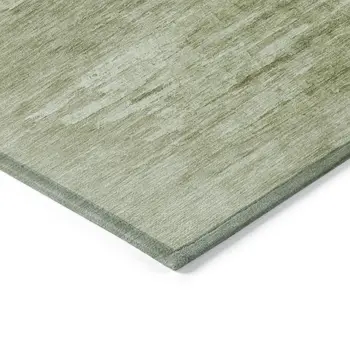 8' X 10' Artichoke Green And Fern Green Abstract Washable Indoor Outdoor Area Rug