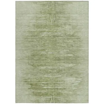 10' X 14' Artichoke Green And Fern Green Abstract Washable Indoor Outdoor Area Rug