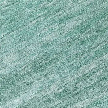 8' Aqua And Teal Blue Round Abstract Washable Indoor Outdoor Area Rug