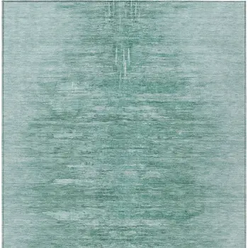 8' X 10' Aqua And Teal Blue Abstract Washable Indoor Outdoor Area Rug