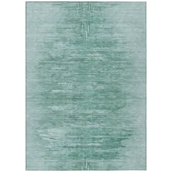 8' X 10' Aqua And Teal Blue Abstract Washable Indoor Outdoor Area Rug