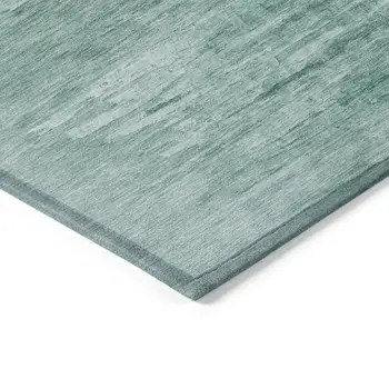 9' X 12' Aqua And Teal Blue Abstract Washable Indoor Outdoor Area Rug