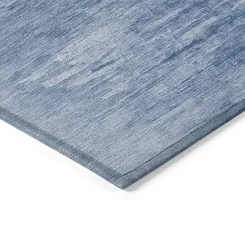 3' X 5' Denim Blue And Sky Blue Abstract Washable Indoor Outdoor Area Rug