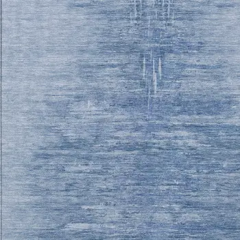 3' X 5' Denim Blue And Sky Blue Abstract Washable Indoor Outdoor Area Rug