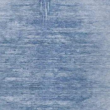 5' X 8' Denim Blue And Sky Blue Abstract Washable Indoor Outdoor Area Rug