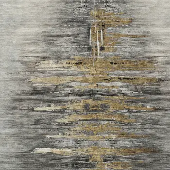 3' X 5' Gray Charcoal And Silver Abstract Washable Indoor Outdoor Area Rug