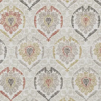 3' X 5' Ivory Gold And Taupe Medallion Washable Indoor Outdoor Area Rug